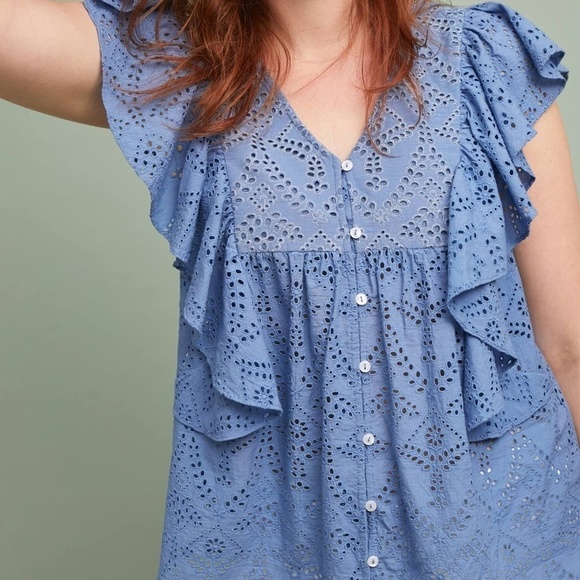 Ranna Gill Berringer Eyelet Blouse size S NWT - Picture 2 of 7